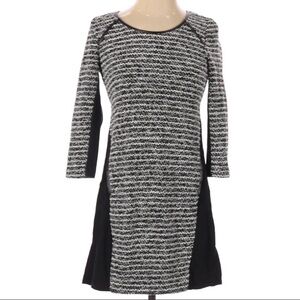 Anthropologie Maeve Black Gray Boucle Knit Dress‎ Size XSP